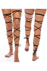 BodyZone - Tie Up Strappy Leg Garters - 1040 - Various Colors - Stag Shop