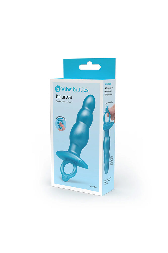 b-Vibe - Butties - Bounce Beaded Silicone Anal Plug - Blue - Stag Shop