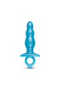 b-Vibe - Butties - Bounce Beaded Silicone Anal Plug - Blue - Stag Shop