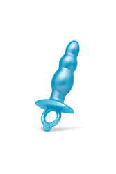 b-Vibe - Butties - Bounce Beaded Silicone Anal Plug - Blue - Stag Shop