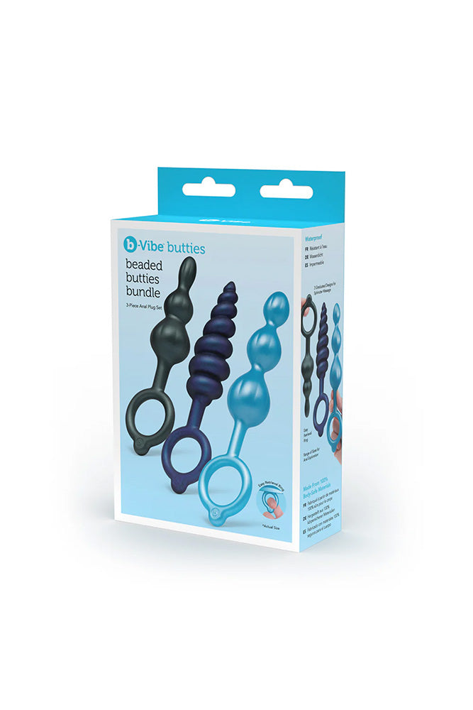 b-Vibe - Butties - Beaded Butties Bundle 3-Piece Anal Plug Set - Multicolour - Stag Shop