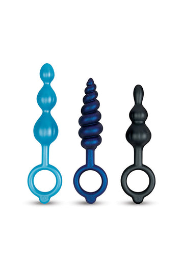 b-Vibe - Butties - Beaded Butties Bundle 3-Piece Anal Plug Set - Multicolour - Stag Shop