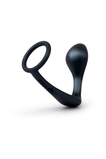 b-Vibe - Butties - Ringer Silicone C-Ring & Prostate Plug - Black - Stag Shop