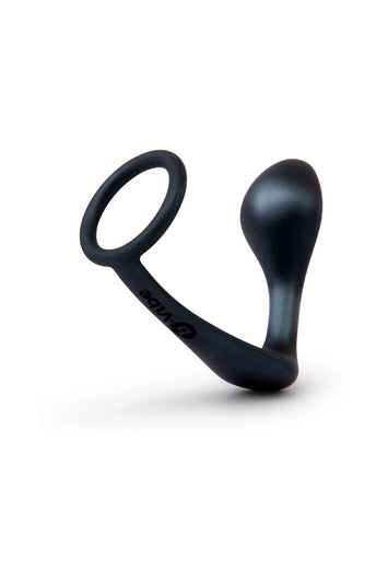 b-Vibe - Butties - Ringer Silicone C-Ring & Prostate Plug - Black - Stag Shop