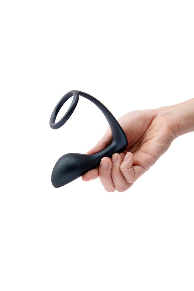 b-Vibe - Butties - Ringer Silicone C-Ring & Prostate Plug - Black - Stag Shop