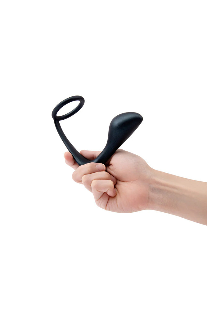 b-Vibe - Butties - Ringer Silicone C-Ring & Prostate Plug - Black - Stag Shop