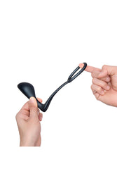 b-Vibe - Butties - Ringer Silicone C-Ring & Prostate Plug - Black - Stag Shop