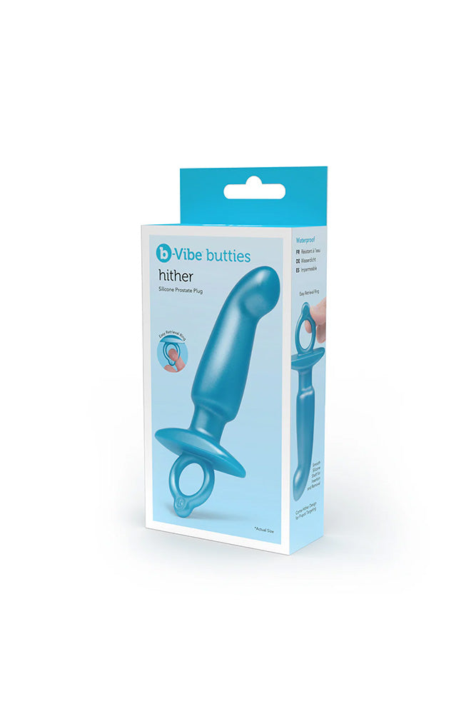 b-Vibe - Butties - Hither Silicone Prostate Plug - Blue - Stag Shop