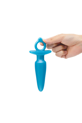 b-Vibe - Butties - Sleek Tapered Silicone Anal Plug - Blue - Stag Shop