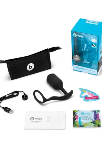 B-Vibe - Vibrating Snug & Tug XL Weighted Butt Plug & Cock Ring - Stag Shop