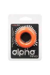 Cal Exotics - Alpha - Liquid Silicone Prolong Large Cock Ring - Orange - Stag Shop