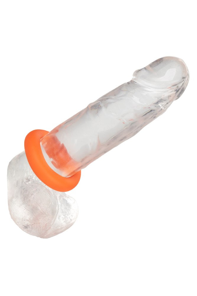 Cal Exotics - Alpha - Liquid Silicone Prolong Large Cock Ring - Orange - Stag Shop