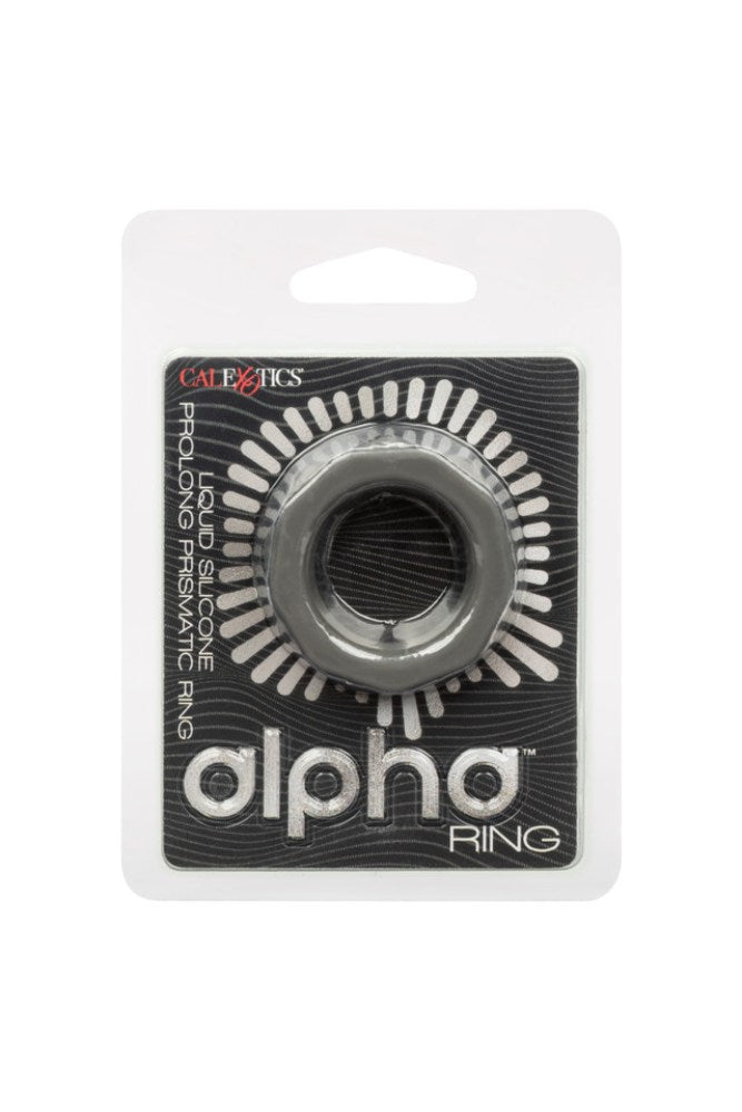 Cal Exotics - Alpha - Liquid Silicone Prolong Prismatic Cock Ring - Grey - Stag Shop