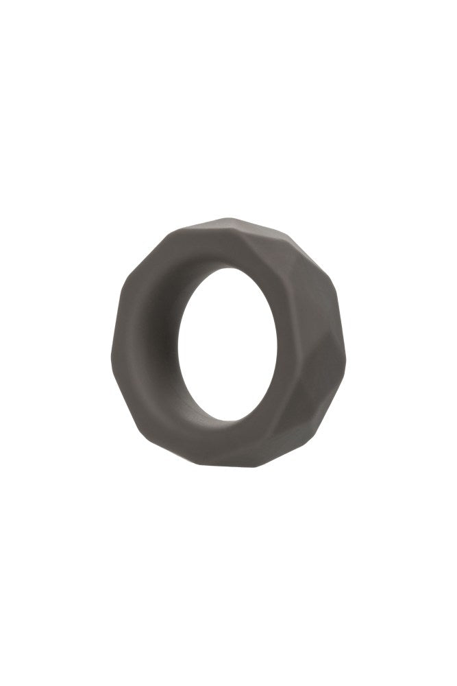 Cal Exotics - Alpha - Liquid Silicone Prolong Prismatic Cock Ring - Grey - Stag Shop