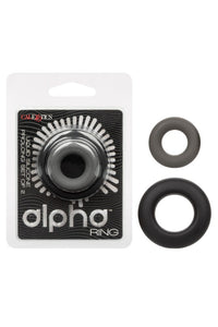 Thumbnail for Cal Exotics - Alpha - Liquid Silicone Prolong Cock Rings 2pc Set - Black - Stag Shop