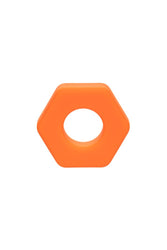 Cal Exotics - Alpha - Liquid Silicone Prolong Sexagon Cock Ring - Orange - Stag Shop