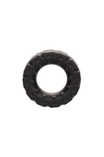 Cal Exotics - Alpha - Liquid Silicone Prolong Tread Cock Ring - Black - Stag Shop