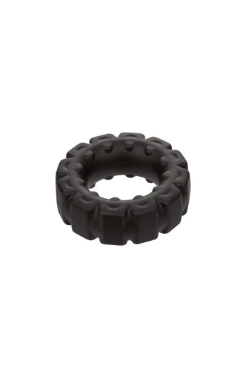 Cal Exotics - Alpha - Liquid Silicone Prolong Tread Cock Ring - Black - Stag Shop