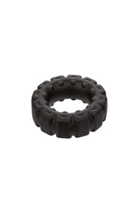 Thumbnail for Cal Exotics - Alpha - Liquid Silicone Prolong Tread Cock Ring - Black - Stag Shop