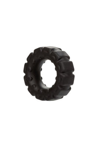 Thumbnail for Cal Exotics - Alpha - Liquid Silicone Prolong Tread Cock Ring - Black - Stag Shop