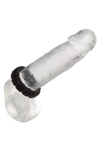 Thumbnail for Cal Exotics - Alpha - Liquid Silicone Prolong Tread Cock Ring - Black - Stag Shop