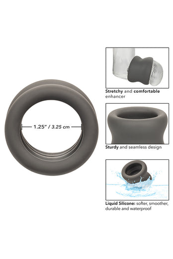 Cal Exotics - Alpha - Liquid Silicone Scrotum Ring - Grey - Stag Shop