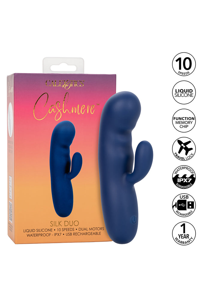 Cal Exotics - Cashmere - Silk Duo Vibrator - Blue - Stag Shop