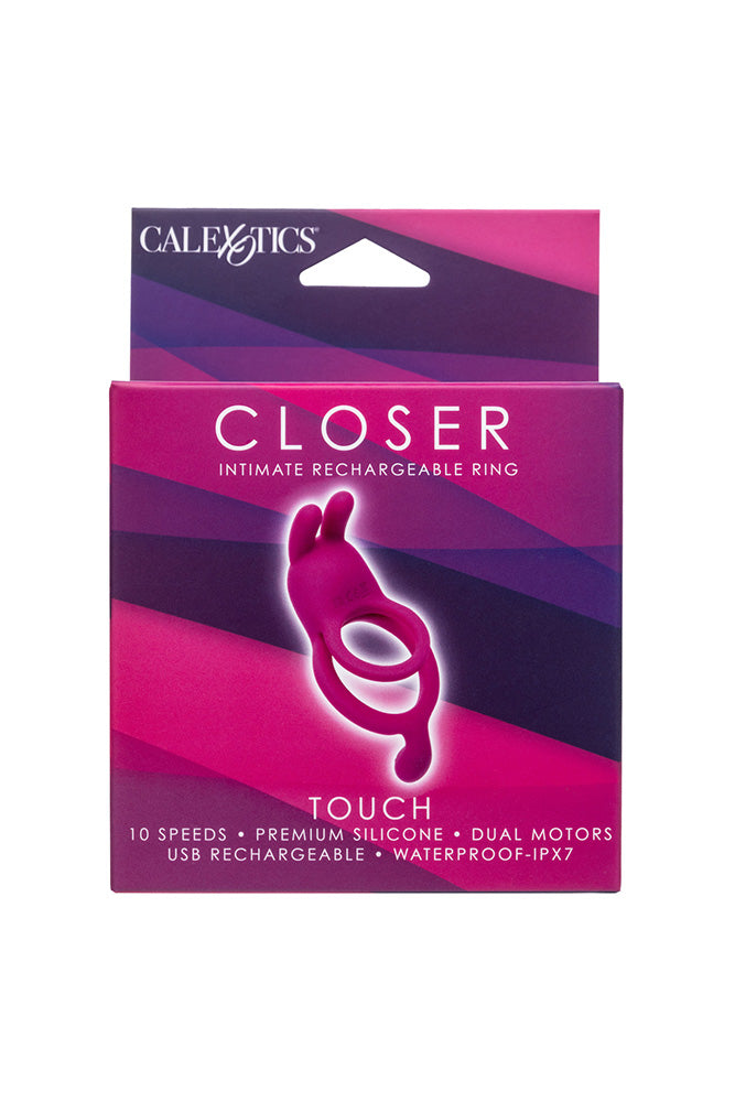 Cal Exotics - Closer - Touch Rechargeable Rabbit Cock Ring With Taint Tickler - Stag Shop