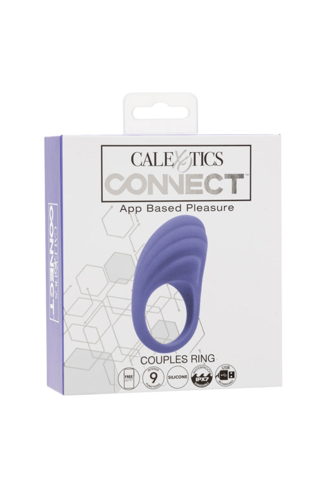 Cal Exotics - Connect - Couples Ring Vibrating Cock Ring With App Control - Blue - Stag Shop
