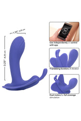 Cal Exotics - Connect - Venus Butterfly Wearable Vibrator With App Control - Blue - Stag Shop