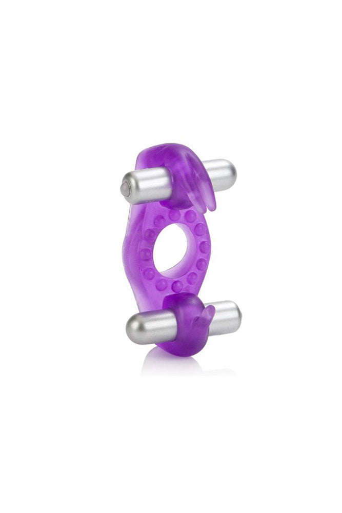 Cal Exotics - Couples Enhancers - Wireless Rockin' Rabbit Dual Cock Ring - Purple - Stag Shop