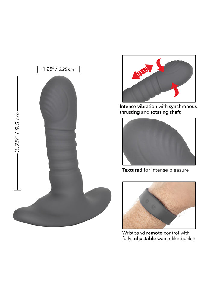 Cal Exotics - Eclipse - Wristband Remote Thrusting Rotator Probe - Grey - Stag Shop