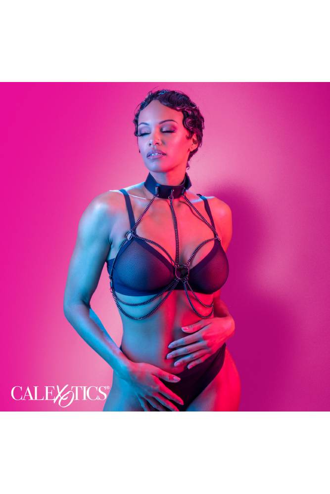 Cal Exotics - Euphoria Collection - Multi Chain Collar Harness - Black - Stag Shop