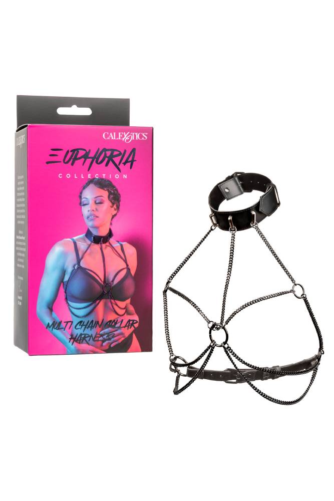 Cal Exotics - Euphoria Collection - Multi Chain Collar Harness - Black - Stag Shop