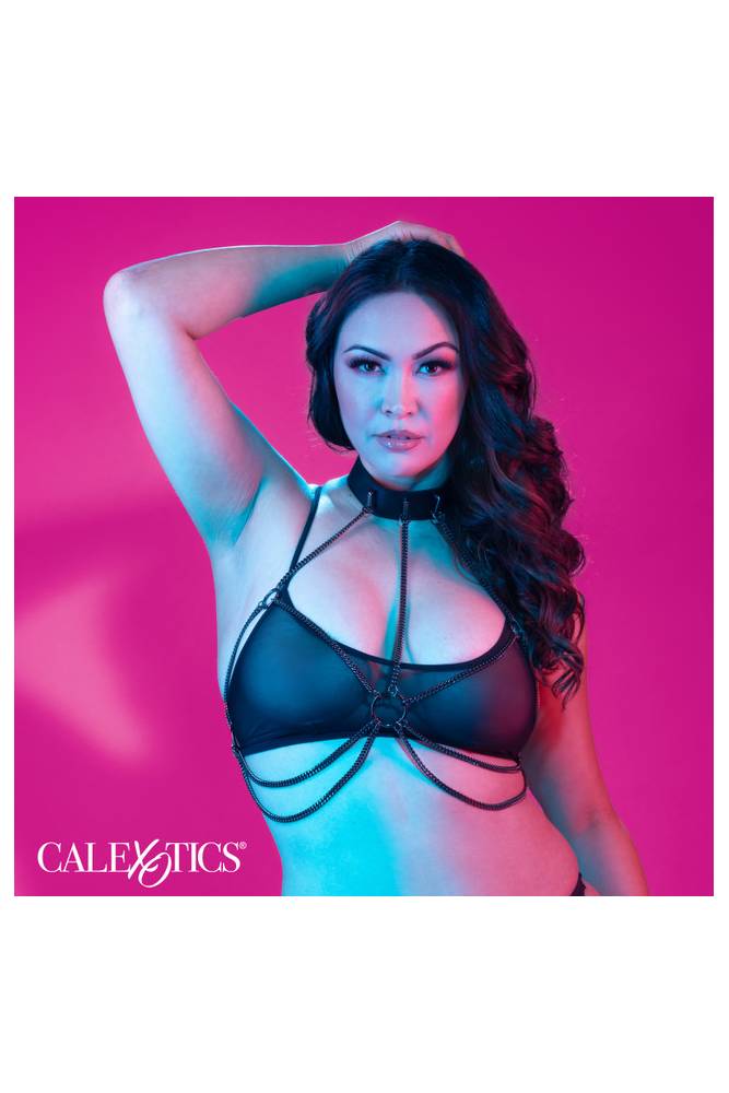 Cal Exotics - Euphoria Collection - Multi Chain Collar Harness - Plus Size - Black - Stag Shop