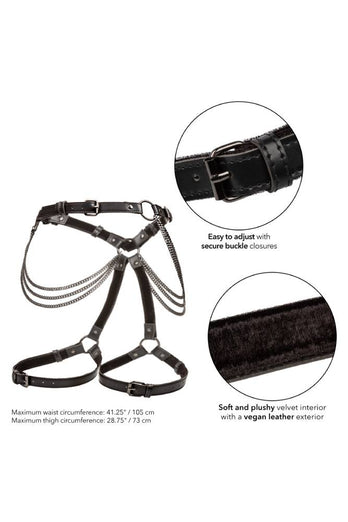 Cal Exotics - Euphoria Collection - Multi Chain Thigh Harness - Plus Size - Black - Stag Shop