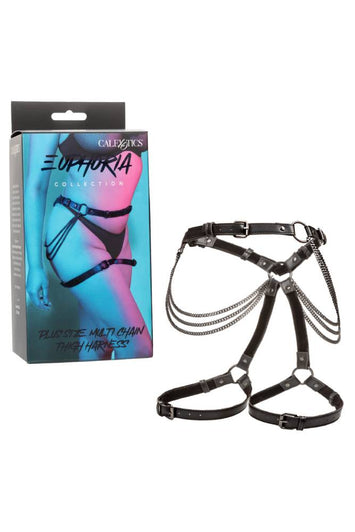 Cal Exotics - Euphoria Collection - Multi Chain Thigh Harness - Plus Size - Black - Stag Shop