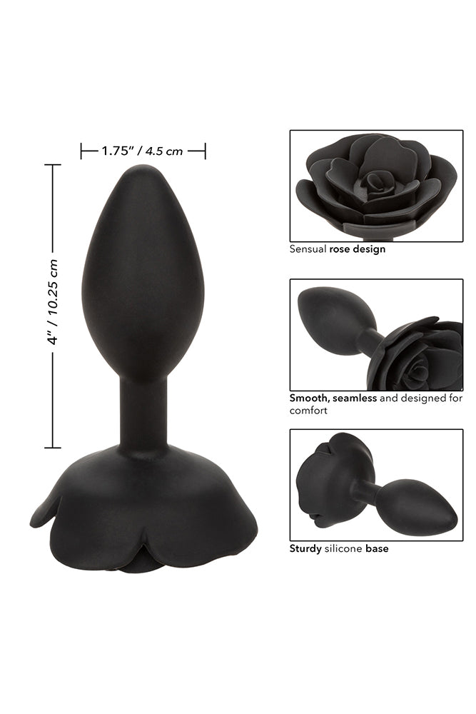 Cal Exotics - Forbidden - Large Rose Silicone Anal Plug - Black - Stag Shop