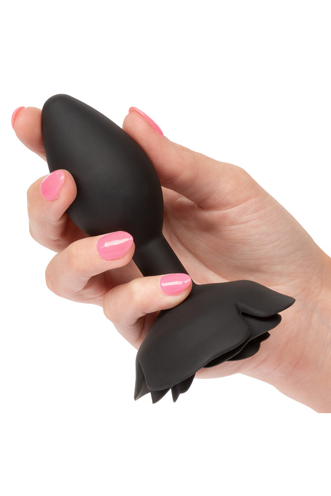 Cal Exotics - Forbidden - Large Rose Silicone Anal Plug - Black - Stag Shop
