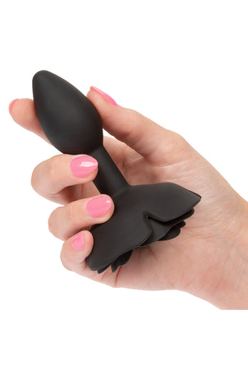 Cal Exotics - Forbidden - Small Rose Silicone Anal Plug - Black - Stag Shop