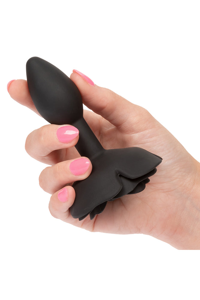 Cal Exotics - Forbidden - Small Rose Silicone Anal Plug - Black - Stag Shop