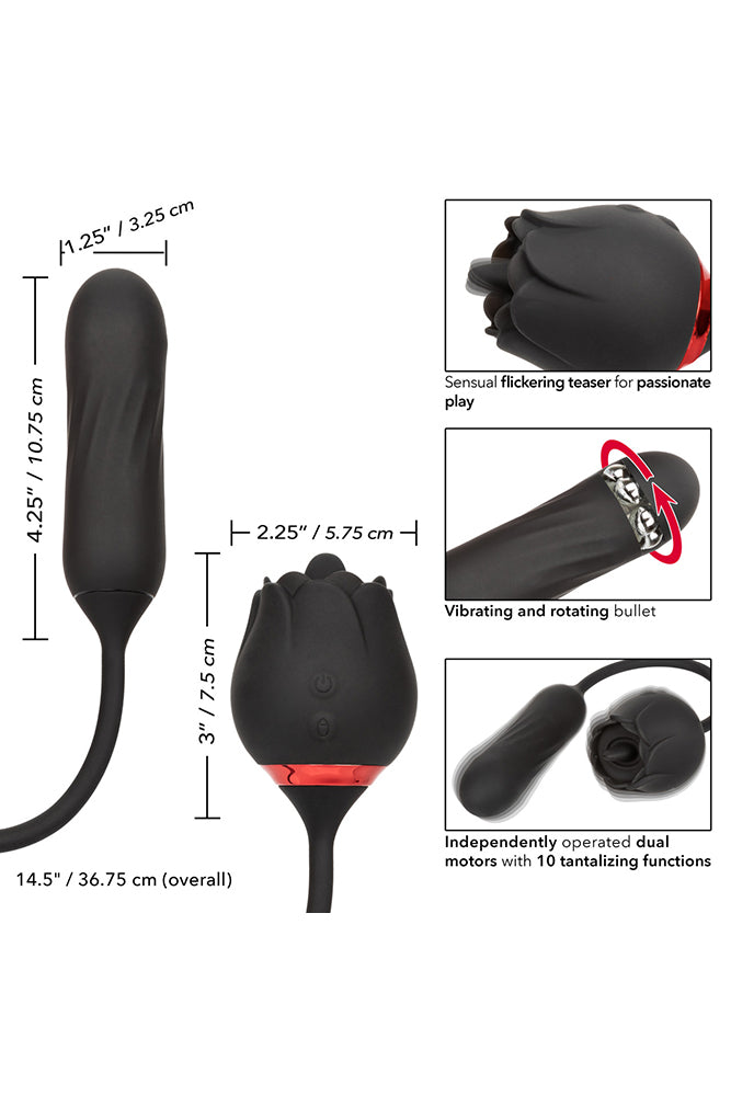 Cal Exotics - French Kiss - Elite Lover Flickering and Rotating Vibrator - Black - Stag Shop