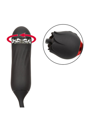 Cal Exotics - French Kiss - Elite Lover Flickering and Rotating Vibrator - Black - Stag Shop