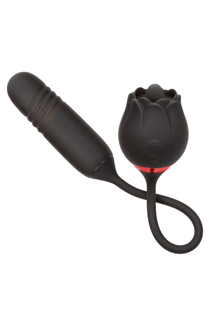 Cal Exotics - French Kiss - Romeo Lover Flickering and Thrusting Vibrator - Black - Stag Shop