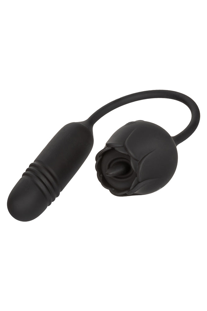 Cal Exotics - French Kiss - Romeo Lover Flickering and Thrusting Vibrator - Black - Stag Shop