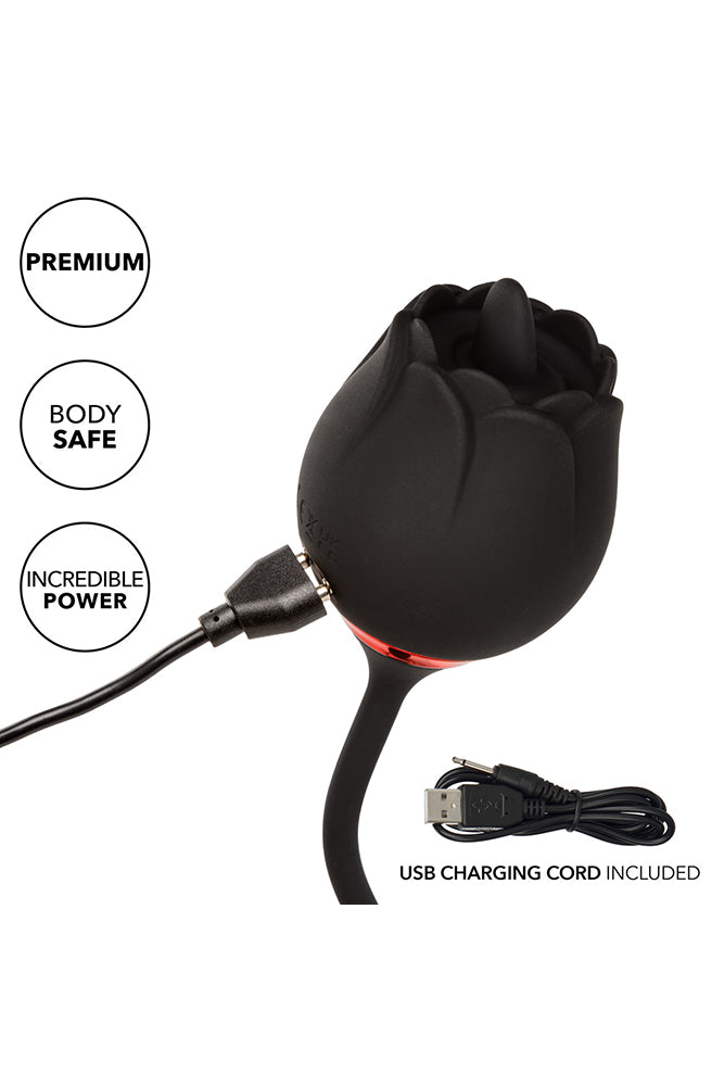 Cal Exotics - French Kiss - Romeo Lover Flickering and Thrusting Vibrator - Black - Stag Shop