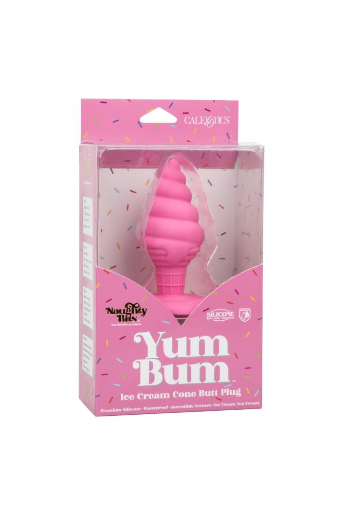 Cal Exotics - Naughty Bits - Yum Bum Ice Cream Cone Butt Plug - Pink - Stag Shop