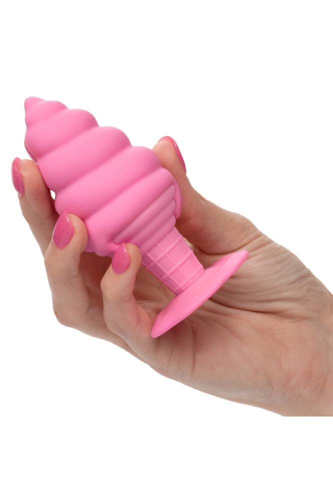 Cal Exotics - Naughty Bits - Yum Bum Ice Cream Cone Butt Plug - Pink - Stag Shop