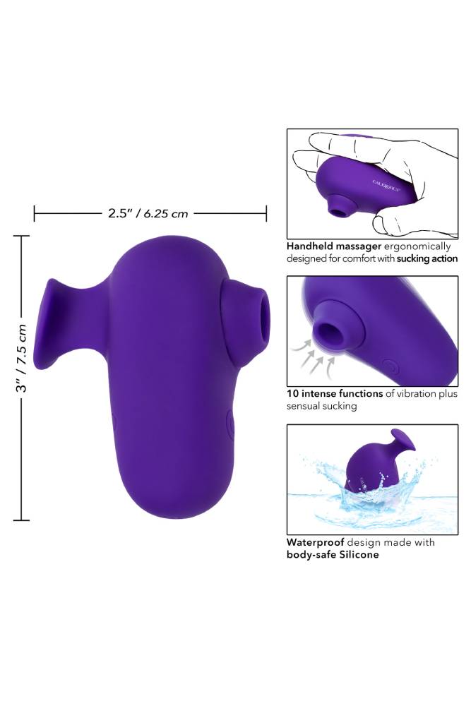 Cal Exotics - Neon Vibes - Kissing Clitoral Suction Vibrator - Purple - Stag Shop