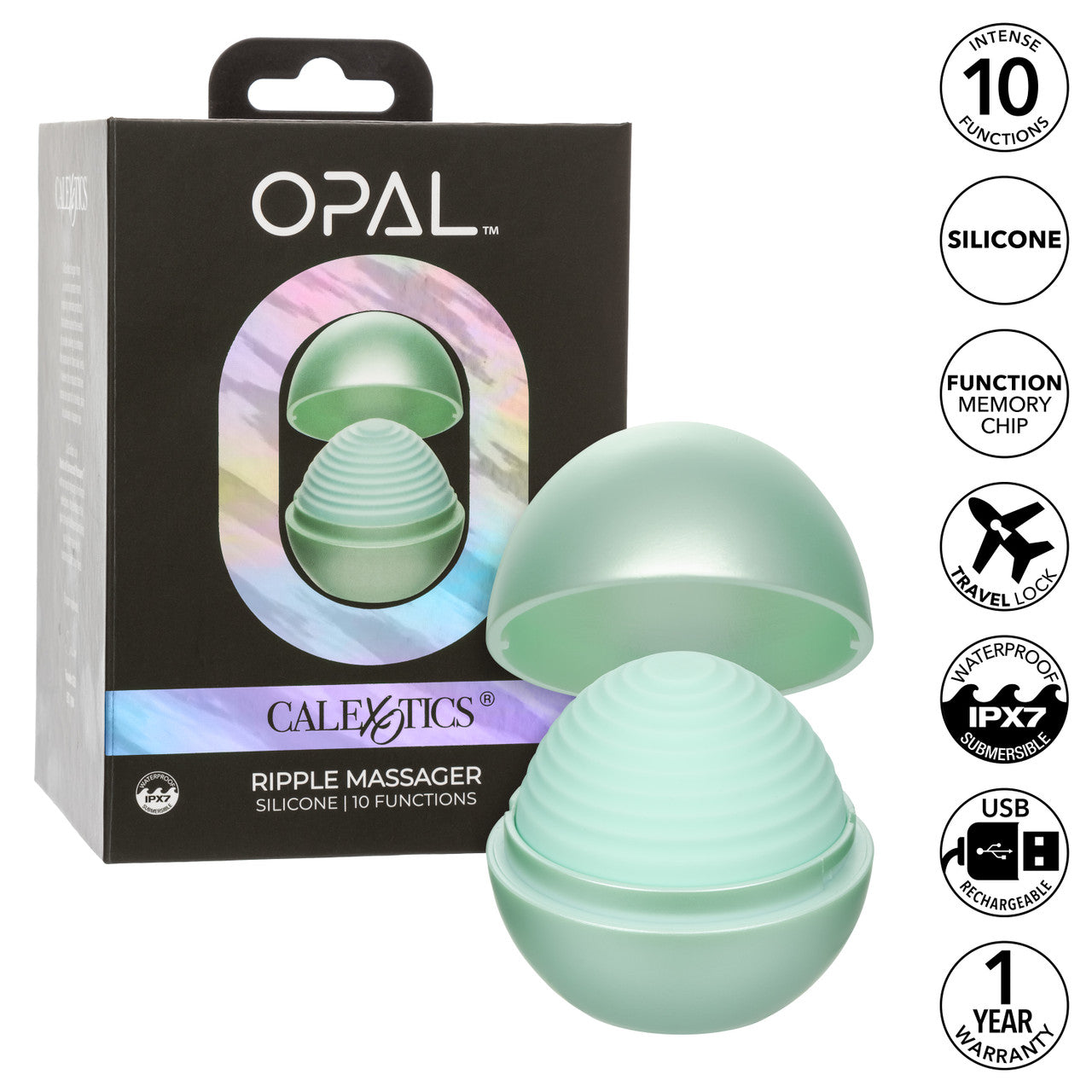 Cal Exotics - Opal Ripple Vibrating Massager - Mint Green - Stag Shop